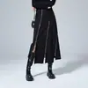 Saia Assimétrica de Primavera e Outono Casual Slim-fit Cintura Alta Feminina Zíper Fenda Nicho Saia Evasê Tendência Saia de Envolver o Quadril