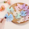 Set de Pinzas para el Cabello de Malla con Lazo de Color Sólido para Niñas, Accesorios para el Cabello, Set de Pinzas Laterales de Princesa