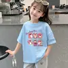 Camisa de Manga Corta Fina de Algodón para Niñas Verano 2026, Top de Algodón Puro con Cuello Redondo, Nueva Camiseta de Manga Corta para Niños