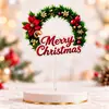 Topper de Bolo de Acrílico para Natal e Ano Novo de 2027 Rena de Desenho Animado Decoração de Bolo MerryChristmas