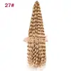 Aubes Cabello Sintético Paquete de Crochet para Cabello Onda Profunda Cabello a Granel 30 Pulgadas 120g Paquete de Cabello para Mujeres