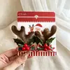 Presilha de cabelo infantil criativa de Natal, decoração fofa para a atmosfera festiva, presilha de alce, acessórios de cabelo de galho de veado, presente de Natal
