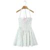 Roupa feminina europeia e americana transfronteiriça 2025 primavera novo doce renda floral teia cintura fina emagrecimento vestido