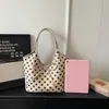 Nova bolsa de mão grande capacidade transfronteiriça para mulheres, bolsa tote fashion de bolinhas para trabalho e deslocamento, bolsa de ombro casual versátil