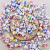 Calcomanía de Corazón de Melocotón Cuentas de Cerámica con Perlas Cuentas de Cerámica Estilo Chino Accesorios Hechos a Mano para DIY Pulsera Accesorios para Collar Material