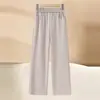 Pantalones Casuales Elásticos de Cintura Alta Sueltos y Cómodos para Mujeres de Mediana Edad y Mayores Adelgazantes Versátiles Tallas Grandes Pantalones de Pierna Recta para Primavera y Otoño