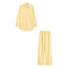 Conjunto de Calça Longa e Manga Longa Listrado Casual Versátil da Moda Tendência Popular Estilo Europeu e Americano Amazon Aliexpress