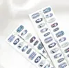 Piezas de Uñas Portátiles con Patrón Estilo Reina Madre, Uñas Pre-Hechas con Gradiente Estilo Chino Cuadradas Cortas Falsas