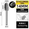 Cabeça de Afiação de Aço Tungstênio Tipo E Lima Rotativa de Carboneto Fresadora Rotativa Oval Afiação de Metal Gravação Padrão de Ranhura Única e Dupla