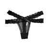 Tangas de Encaje Sexy para Mujer, Panties T-Back de Malla Sin Costuras de Tiro Bajo con Tiras de Lazo para Niñas
