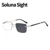Gafas fotocromáticas planas sin montura para hombre, gafas planas simples para negocios sin graduación, gafas protectoras contra luz azul