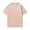 Camiseta de Algodón Puro Pesado para Mujer de 250g, Estilo Unisex Versátil Casual, Color Sólido, Corte Holgado, Top Sencillo de Manga Corta Talla Grande Venta al por Mayor