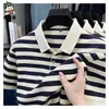 Camisa Polo Rayada de Moda para Hombre Verano Nueva Camiseta de Algodón de Manga Corta para Hombres Jóvenes y de Mediana Edad Promoción Principal