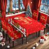 Mantel Navideño Estampado Transfronterizo Cubierta de Mesa de Tela Suministro Directo de Fábrica Mantel y Cubierta para Silla