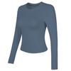 Ropa Deportiva Transfronteriza Ajustada para Yoga, Top Deportivo Elástico Profesional de Manga Larga para Correr y Pilates con Cintura Ceñida Adelgazante