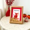 Marco de Fotos Hueco de Madera con los Doce Signos del Zodíaco Año Nuevo Soporte de Exhibición Adorno Rojo Festivo Lingote Pequeño Decoración de Estudio Estilo Chino