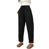 Pantalones casuales Harlan de lino retro artísticos de primavera y verano de 2025 para mujer, con cintura holgada y cintura ancha, combinables con todo.