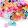 Contas Redondas Transparentes Rachadas de 8/10/12mm Contas Rachadas de Acrílico Colar Pulseira com Contas Rachadas DIY Contas Soltas de Sete Cores