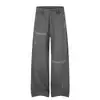 G60124 Calça de trabalho casual estilo retrô americano da High Street, com design lavado e desgastado, unissex, corte solto para homens