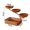 Cesta de frutas criativa em várias camadas, estilo rattan, mesa de centro para sala de estar, lanches de frutas secas, prato de doces, prateleira de armazenamento multifuncional para exibição