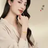 Jindian Mismo Estilo Antiguo Fa Sha Jintiang Herencia Fuman Lianhua Lianpeng Fuzi Pulsera de Flores de Seis Fases Regalo para Mujer