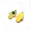 Colgante de palma de acero inoxidable con piedra natural, colgante de oro con recubrimiento al vacío de 18K, accesorios de joyería para collar y pendientes DIY