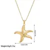Moda Europea y Americana Popular Estilo Vacaciones en la Playa Collar de Estrella de Mar Diseño de Nicho Personalizado Collar de Acero de Titanio Venta al por Mayor para Mujeres