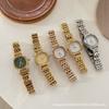 IEKE2023 - Nuevo reloj de pulsera cuadrado de acero para mujer, moderno, de temperamento ligero, de lujo, exquisito reloj de cuarzo, pequeño reloj verde