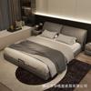 Cama de Couro Genuíno Orelha de Elefante, Estilo Minimalista Italiano, Quarto Principal, Móveis Foshan Guangdong, Cama com Baú de Couro Bovino Top-Grain com Caixa Alta