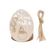 Decoración de Pascua Adornos de Madera para Decoración del Hogar DIY Conejo con Huevo Colgante Piezas de Madera