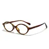 Armação de Óculos Planos Estilo Retrô Literário Tr90 para Homens e Mulheres 87015 Armação de Óculos Oval Pequena Lisa Ins Anti-Luz Azul Miopia