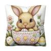 Amazon Transfronterizo Nueva Flor Conejo Lindo Funda de Almohada Impresión Digital Nórdico Hogar Cojín para Almohada