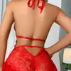 2023 Nueva Lencería Europea y Americana para Mujer talla grande Transparente Encaje Sexy Mono SAO SAO Pasión Entrepierna Libre
