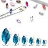Rombus de Fondo Puntiagudo Marquise Cristal Taladro de Garras con Agujero Cosido a Mano Taladro Base K Blanca DIY Ropa Vestido de Boda Accesorios Hechos a Mano