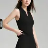 Polo Transfronterizo de Nuevo Estilo con Cuello Polo para Tenis para Mujer, Chaleco Delgado de Deportes al Aire Libre, Fitness, Pilates, Yoga