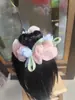 Scrunchies de flor de tulipa rosa transfronteiriços para mulheres, novos 2026 elásticos altos para coque, atacado