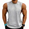 Colete Esportivo Masculino de Verão, Atacado Transfronteiriço Europeu e Americano, Solto, Ombro Largo, Sem Mangas, para Corrida, Academia, Tamanho Grande