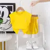 Ropa Infantil Niños Traje Verano Nuevo Guapo Ropa Infantil Niño Pequeño Inglés Sin Mangas Dos Piezas Moderno Fresco