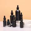 En Stock'Botella Gotero Boston para Aceite Esencial 10ml Negro Brillante Base de Maquillaje Líquida Negra Botella de Relleno de Esencia a Prueba de Luz'