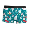Exportação Transfronteiriça Mais Vendido Roupa Íntima Masculina de Natal Respirável, Confortável e Fashion com Estampa 3D, Boxer de Cintura Média