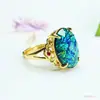 Anillo de Vidrio Colorido Retro Europeo y Americano Ai Yu Banda de Anillo Ajustable Transfronterizo Transmisión en Vivo Venta Caliente Venta al por Mayor S5021511