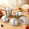 Herramientas de repostería molde de aluminio al por mayor, molde para pasteles de nieve, molde para pastel semiesférico de fútbol, molde para tazas de tartaletas de huevo