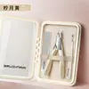 Tesoura de Cutícula de Aço Inoxidável Personalizada Kit Manicure, Alicate Bico de Águia Kit Ferramentas Manicure, Conjunto Cortador de Unhas, Conjunto de 5 Peças Disponível Agora