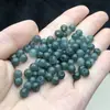 Accesorios de Cuentas Redondas con Agujero Grande de Jadeíta Azul Agua Grado A Natural, Cuentas Sueltas de Piedra de Jade Accesorios para Pulseras y Collares DIY