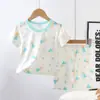 Conjunto Curto de Modal Personalizado para Crianças, Roupa de Casa Fina de Verão para Meninos e Meninas, Pijama Amigo da Pele para Bebê Atacado