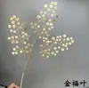 Flores de Simulación para Boda Serie Dorada Hojas de Ginkgo Eucalipto Arreglo Floral para Salón de Bodas Decoración de Pasillo Festival de Primavera Cubo de la Fortuna Flores Artificiales