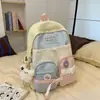 Mochila de Grande Capacidade para Mulheres 2025 Nova Elegante Moderna Cor Contrastante Mochila Escolar para Alunos do Ensino Fundamental Mochila de Viagem para Estudante