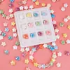 Color flor de cinco pétalos cerámica cuentas sueltas Macaron lindas cuentas perforadas pulsera collar DIY accesorios al por mayor