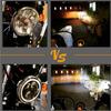 Faróis de Carro Wrangler de 5,75 polegadas 4 LEDs Veículo Elétrico Motocicleta Farol Anel de Olho de Anjo Amarelo e Branco Farol LED