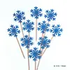 Decoração de Aniversário Toppers de Floco de Neve com Glitter Dourado Inserts para Bolo Bandeirinhas Flocos de Neve Decorações de Bolo Conjunto de 10 Peças